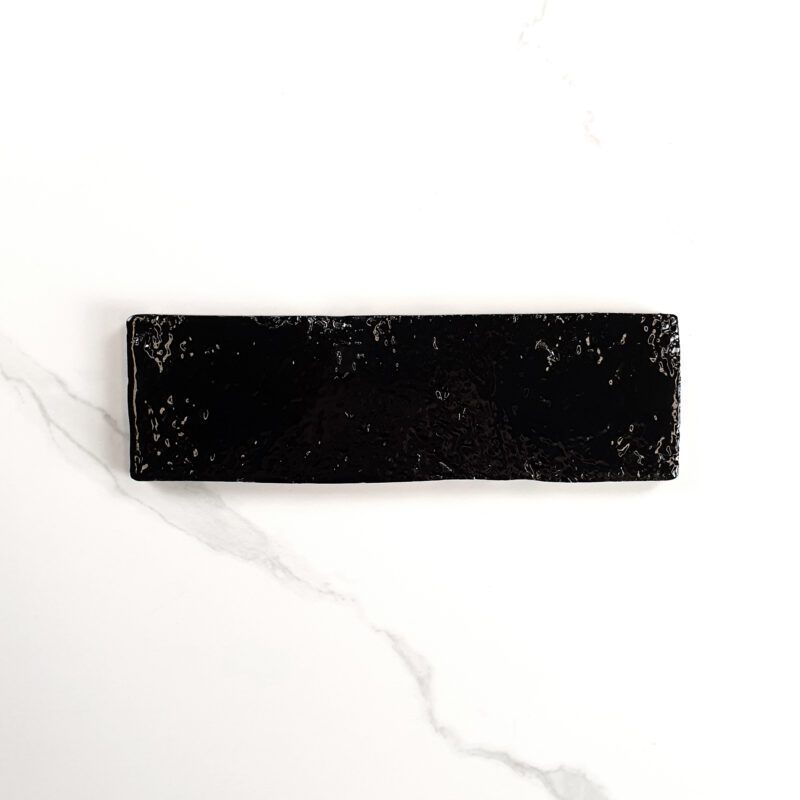 60 x 200 Brick Black Gloss Subway Tile
