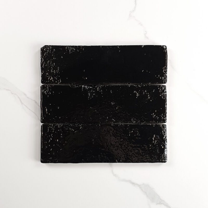 60 x 200 Brick Black Gloss Subway Tile