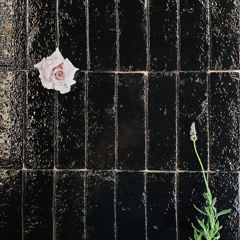 60 x 200 Brick Black Gloss Subway Tile
