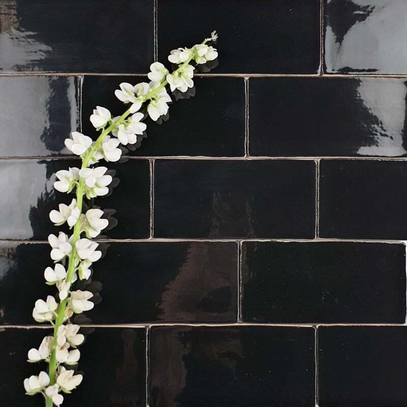 75 x 150mm Black Gloss Subway