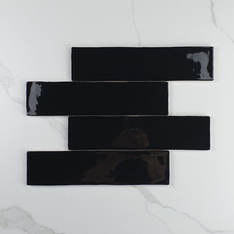 75 x 300mm Black Gloss Subway Tile