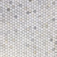 Artemis Calacatta Gold Honed Penny Mosaic