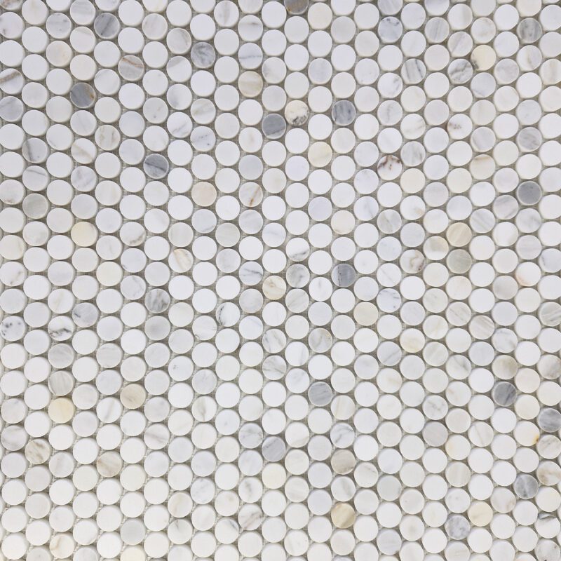 Artemis Calacatta Gold Honed Penny Mosaic