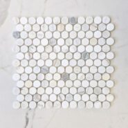 Artemis Calacatta Gold Penny Mosaic