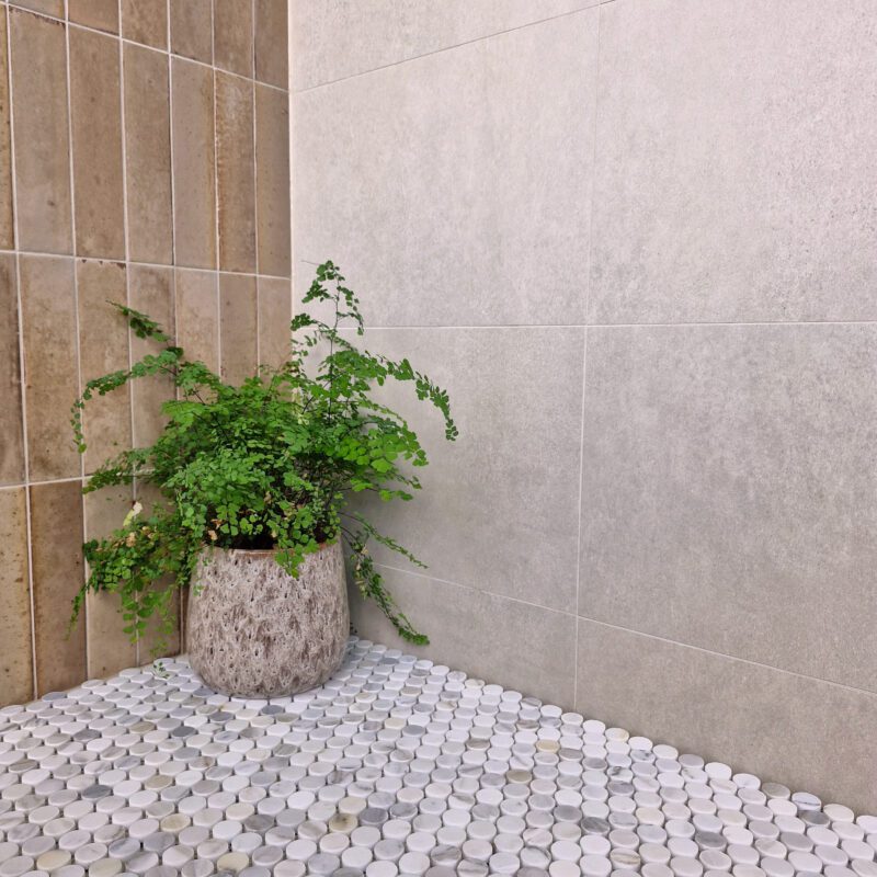 Artemis Calacatta Gold Honed Penny Mosaic