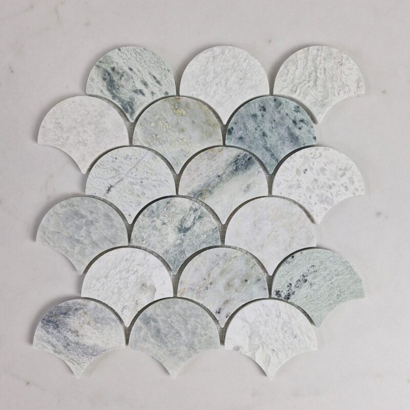 Aura Ming Green Fan Fishscale Mosaic