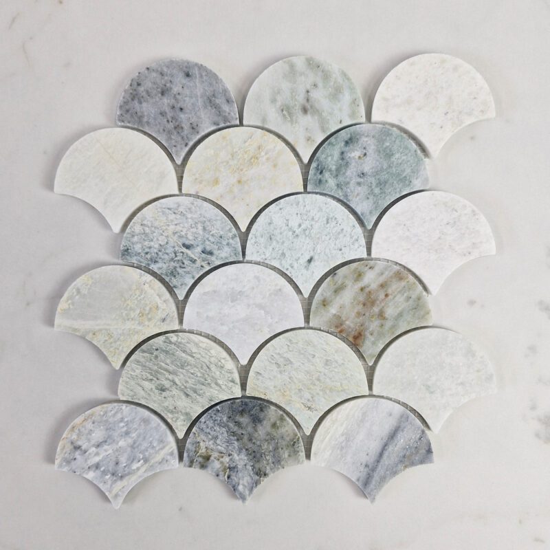 Aura Ming Green Fan Fishscale Mosaic