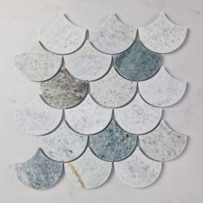 Aura Ming Green Fan Fishscale Mosaic