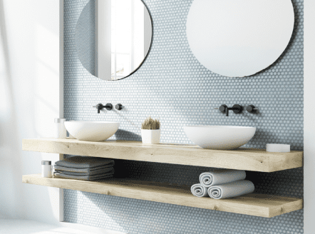 Hex Penny Rounds Bathroom Tiles