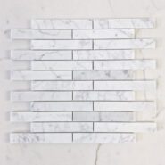 Aura Carrara Brick Honed Marble Mosaic