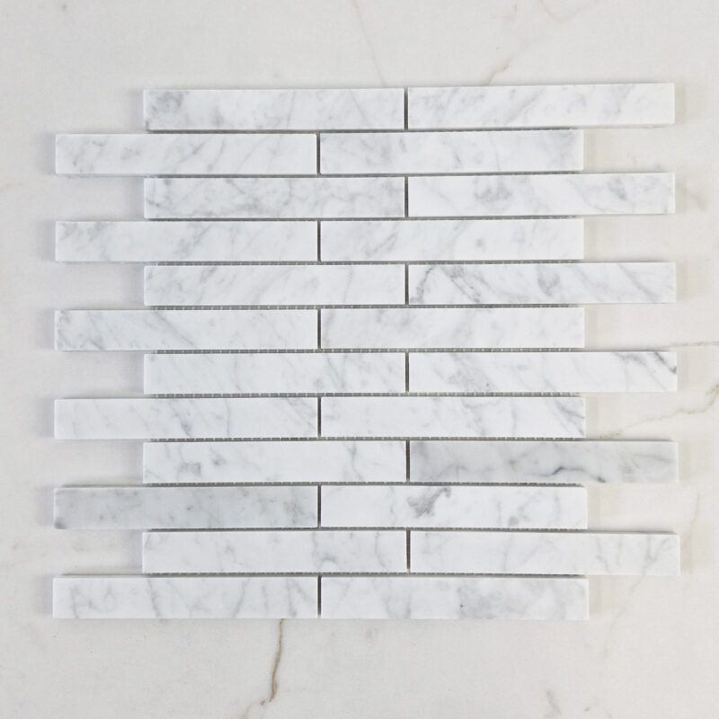 Aura Carrara Brick Honed Marble Mosaic