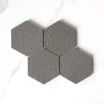 Durastone Steel Grey 3D Relief Hexagon Mosaic