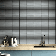 Speckled Grey Finger Mosaic Wall Tiles