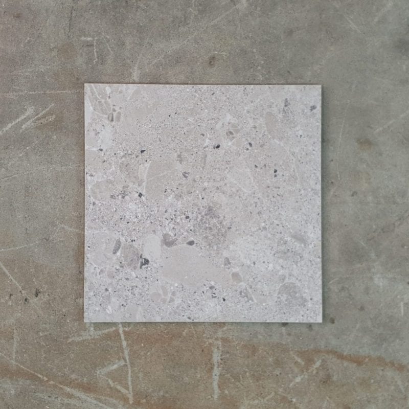 300mm x 300mm Matt Grey Terrazzo Tile 