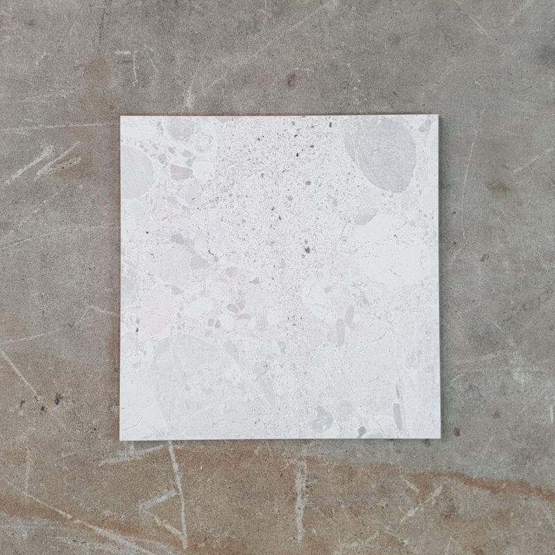 300mm x 300mm White Matt Terrazzo Tile 
