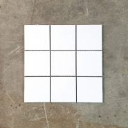 Square White Satin Matt Floor Tile