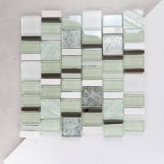 MINT/WHITE GLASS & STAINLESS MIX MOSAIC - Image 2